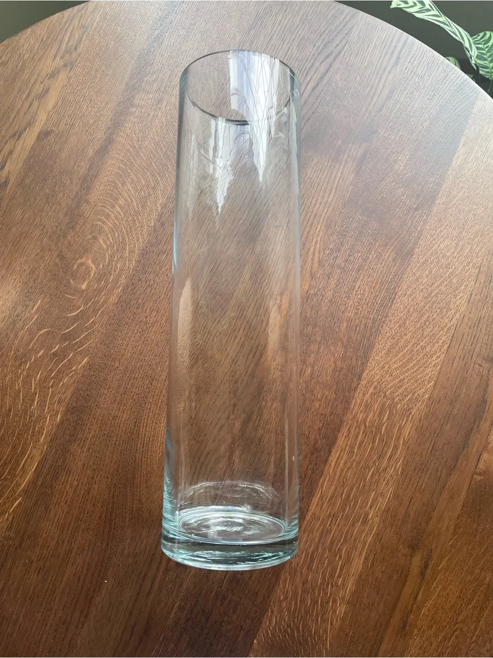 Clear Glass Tall Cylinder Vase -